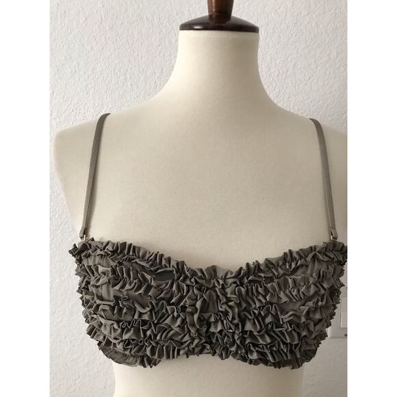 J. Crew Swim Bikini Top Ruffled Underwire Swimwear - Picture 1 of 8